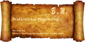 Budinszky Magdolna névjegykártya